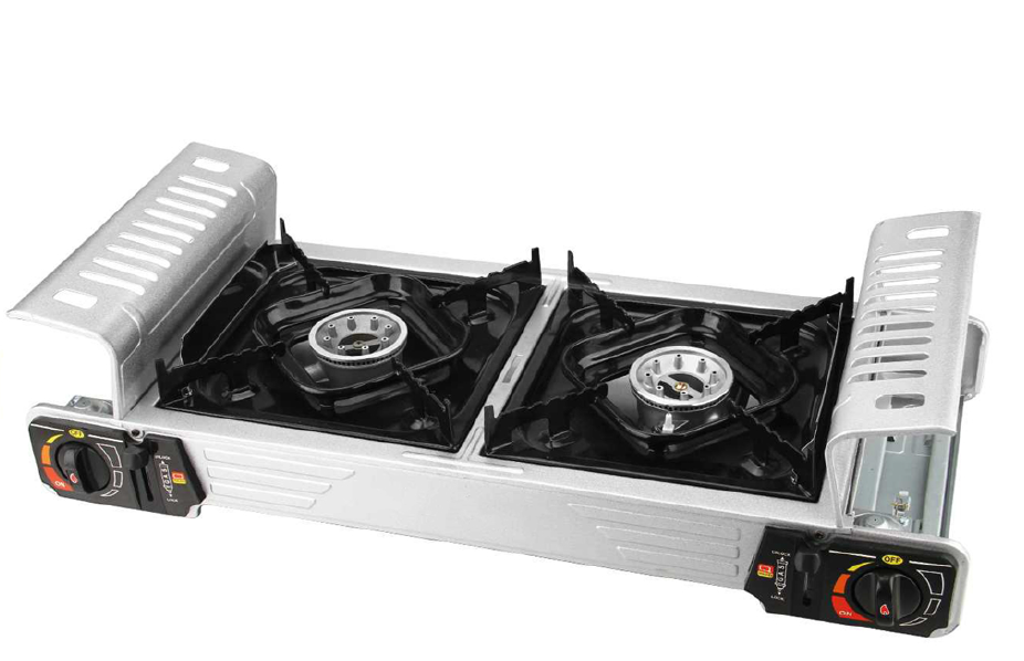 Double burner portable gas stove