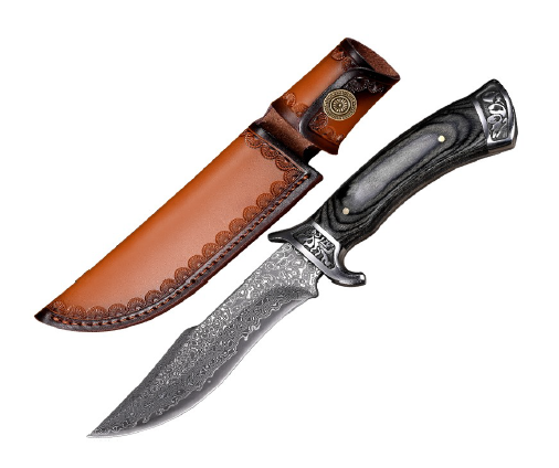 Damascus hunting knife