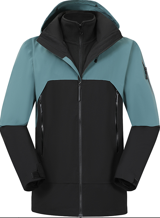 Two-pieces suit splicing bicolor windbreaker